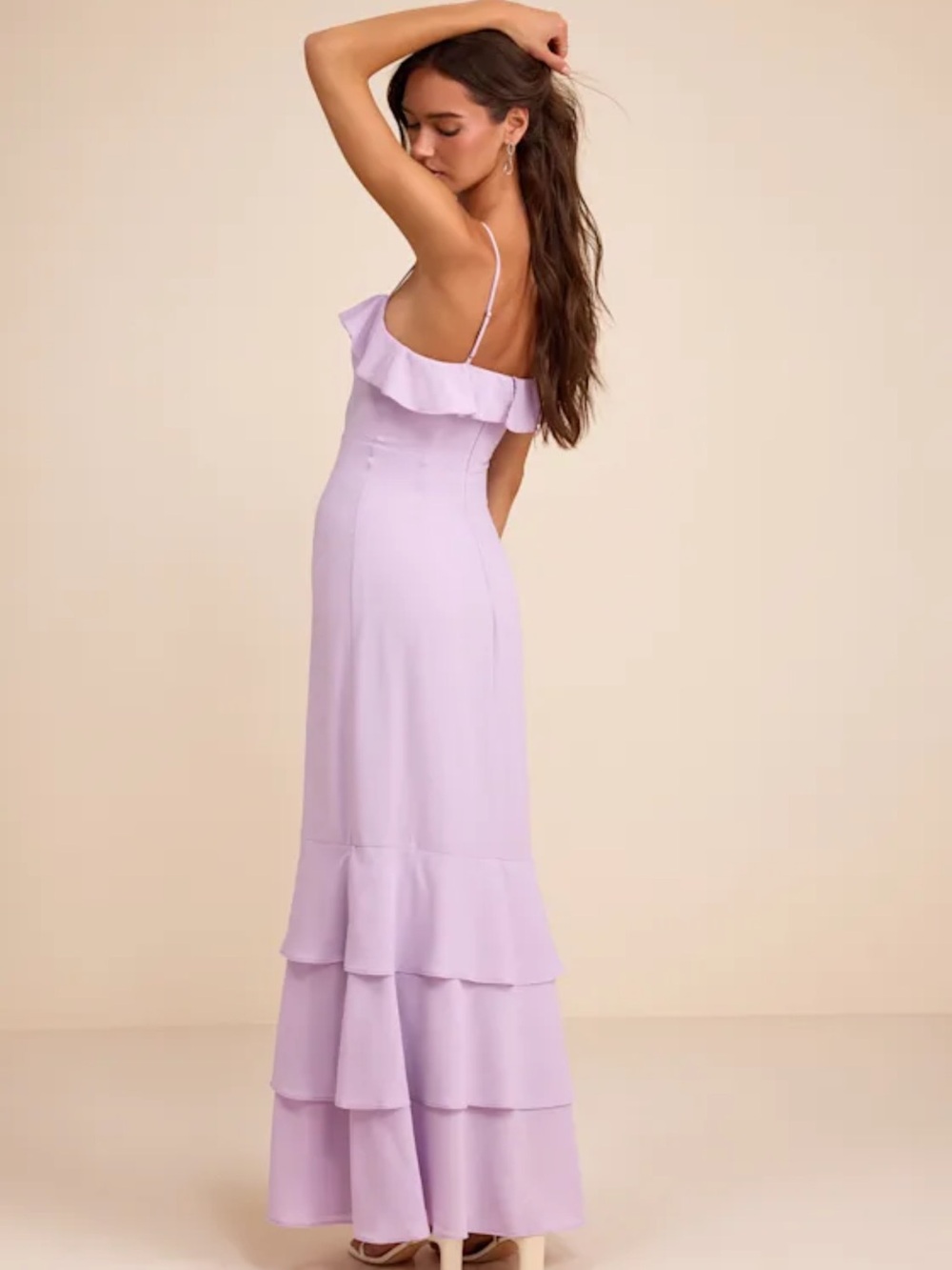 Lulu's Lavender Ruffle Maxi Dress - Picture 3 of 5